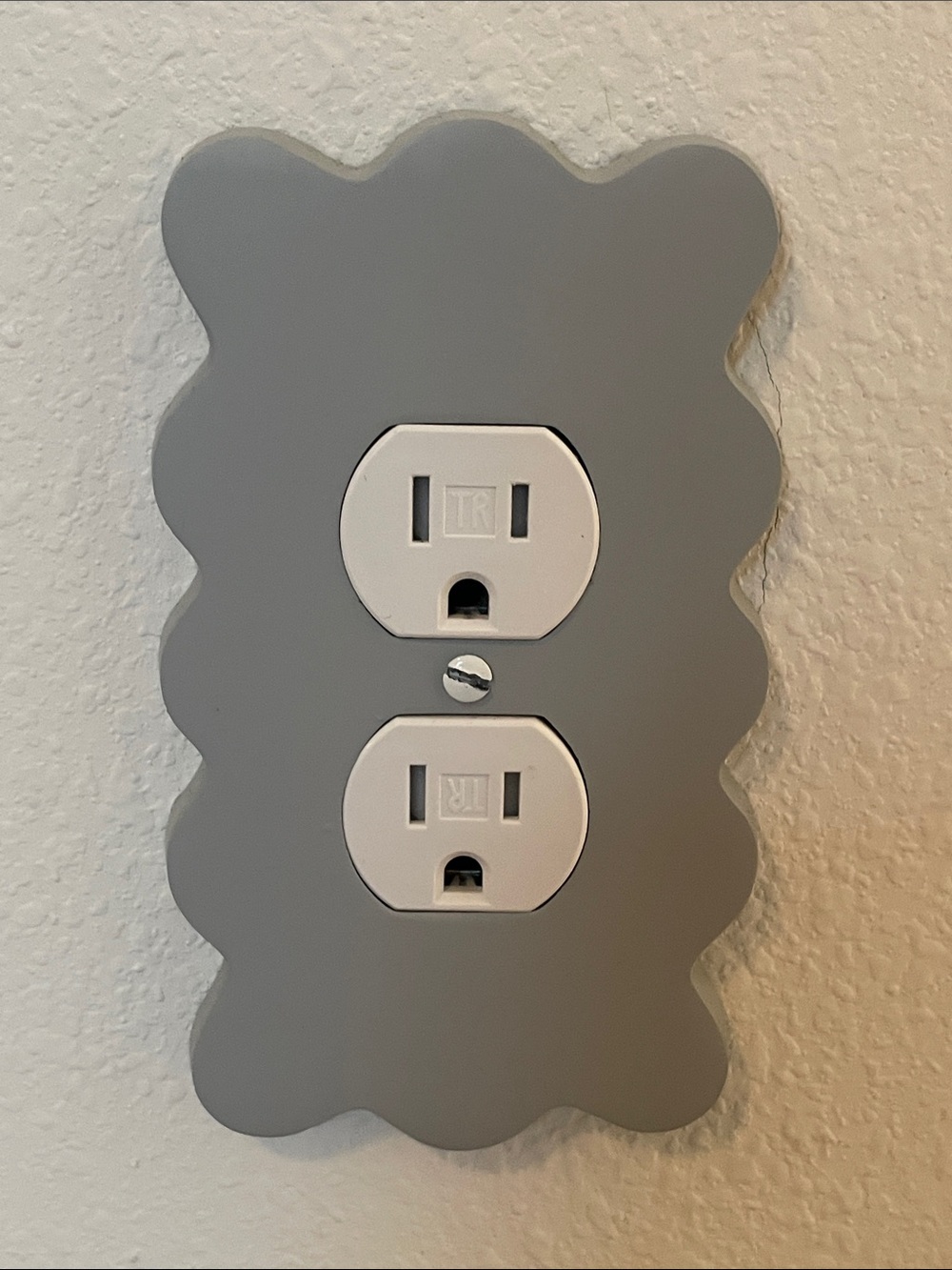 Anthropologie Wiggle Single Outlet Metal Cover Plate in Silver